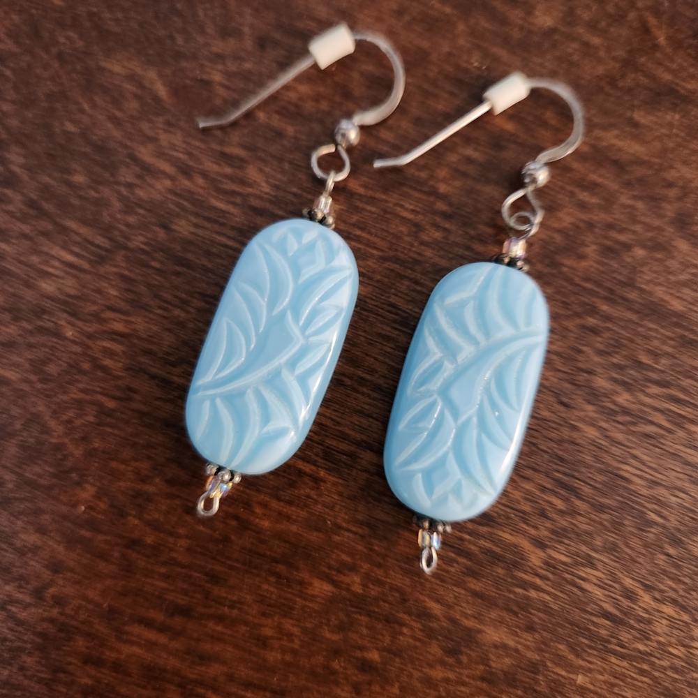 Elegant Blue Dangle Earrings steampunk gothic boho glam multicultural